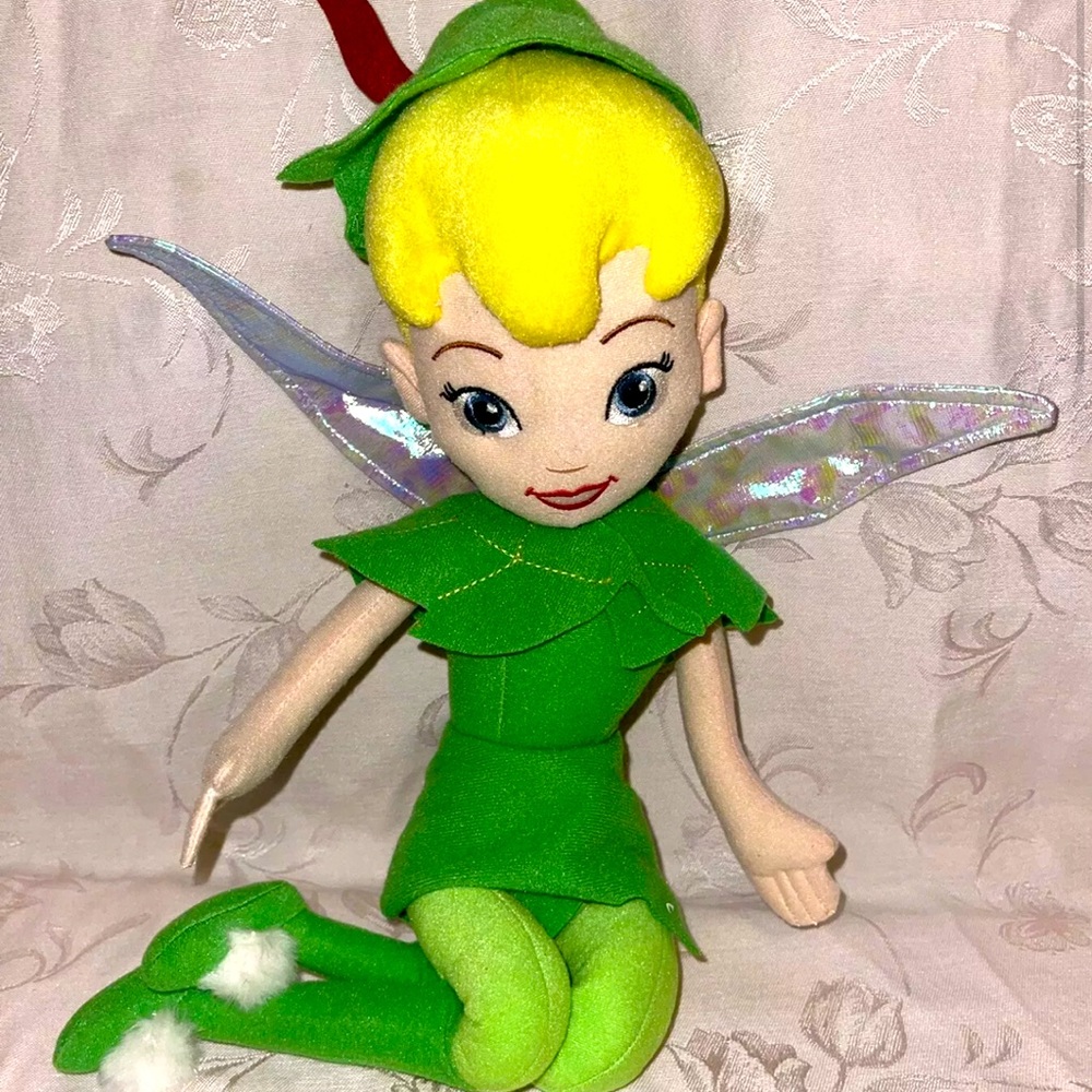Disney's Fairies Tinker-bell Pixie Doll Wearing a Peter Pan Hat Plush